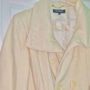 Women’s Guess Wool Blend Cream Coat